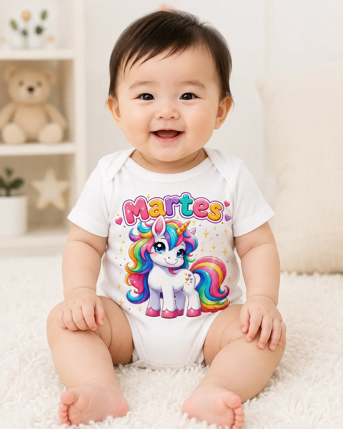 Mameluco para Bebé con Unicornio Arcoíris – Martes
